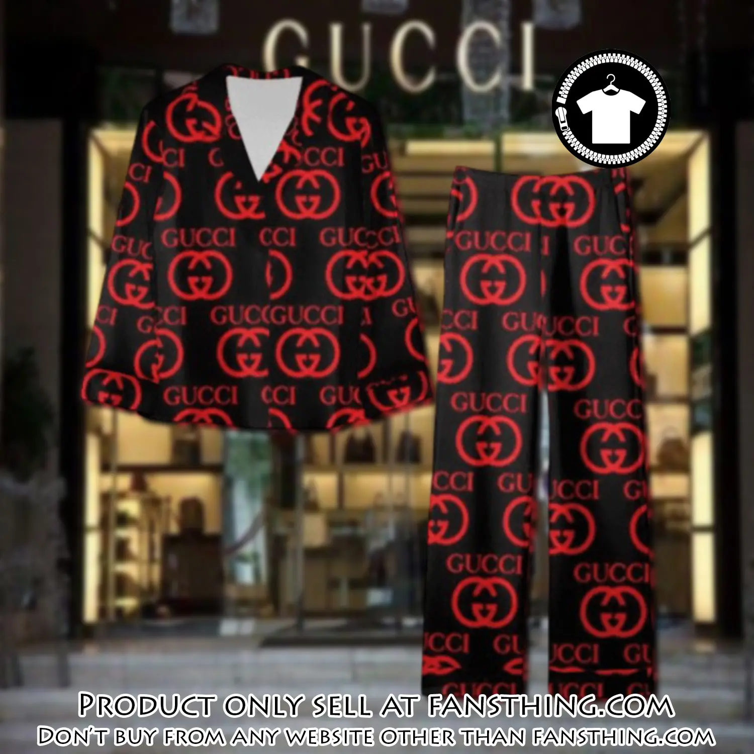 Trending luxury gc satin pajama set pjs1063 fst0730379